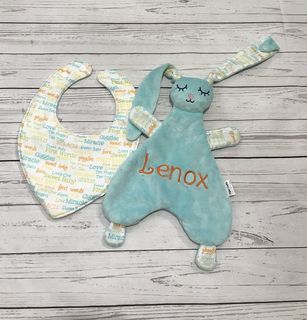 Bib and Bunny  Snuggly with name